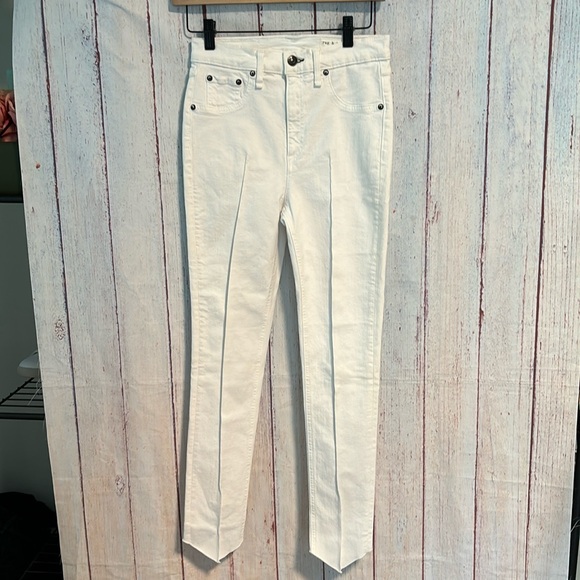 NWT rag & bone high rise ankle skinny jeans in white Manson - Picture 2 of 9